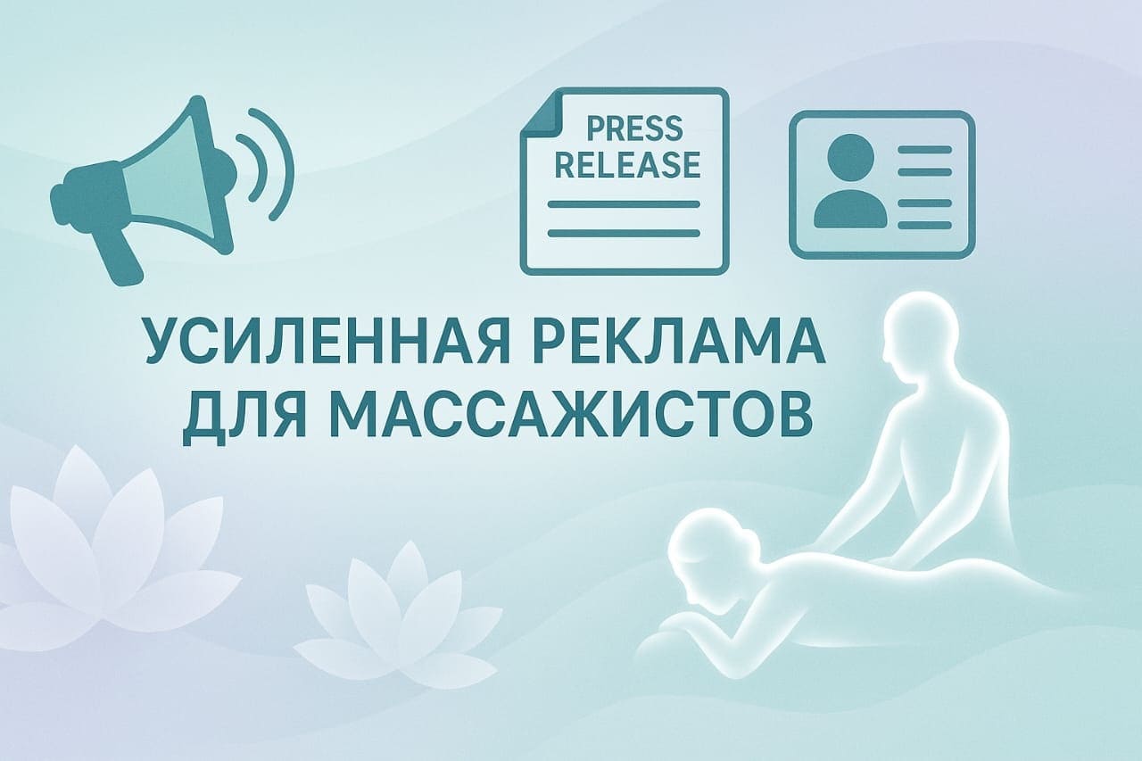 Продвижение услуг массажистов Усиленная реклама для массажиста
